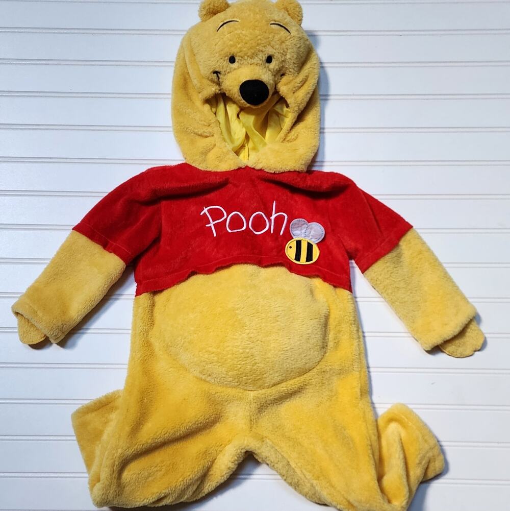 Disney Baby Winnie the Pooh One-Piece Plush Costume Size 12-24 Months Yellow Red
